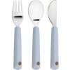 LÄSSIG BABIES LÄSSIG Cutlery with Silicone Handle 3pcs Happy Rascals Heart lavender (Varianta LÄSSIG Cutlery with Silicone Handle 3pcs Happy Rascals Heart lavender)