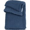 Deka do postýlky Waffle Teddy fleece - Indigo