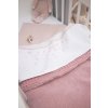 Deka do postýlky Waffle Teddy fleece - Old pink