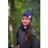 Little Angel Čepice podšitá Outlast® - fialovočerný vzor/tm.růžová (Velikost 1 | 36-38 cm)