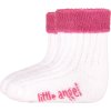 Little Angel ponožky froté Outlast® - bílá/růžová (Velikost 10-14 | 7-9 cm)