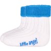 Little Angel ponožky froté Outlast® - bílá/modrá (Velikost 10-14 | 7-9 cm)