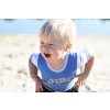 Little Angel tričko tenké KR obrázek PRUH Outlast® - modrý melír/pruh bíločerný