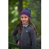 Little Angel Čepice podšitá Outlast® - fialovočerný vzor/tm.růžová (Velikost 5 | 49-53 cm)