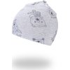 Little Angel Čepice smyk natahovací TISK Outlast ® - šedý melír zvířátka (Velikost 3 | 42-44 cm)