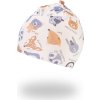 Little Angel Čepice smyk natahovací TISK Outlast ® - latte barevná zvířátka (Velikost 3 | 42-44 cm)