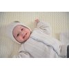 Little Angel Čepice podšitá zavazovací Outlast® - Off White/pruh bílošedý melír