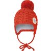 Little Angel Čepice pletená zavazovací copánky LA Outlast ® - terakota (Velikost 4 | 45-48 cm)