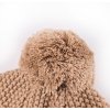 Little Angel Čepice pletená zavazovací copánky LA Outlast ® - taupe (Velikost 4 | 45-48 cm)