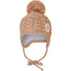Little Angel Čepice pletená zavazovací copánky LA Outlast ® - taupe (Velikost 4 | 45-48 cm)