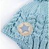 Little Angel Čepice pletená zavazovací copánky LA Outlast ® - sv.mentolová (Velikost 4 | 45-48 cm)