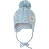 Little Angel Čepice pletená zavazovací copánky LA Outlast ® - sv.mentolová (Velikost 4 | 45-48 cm)