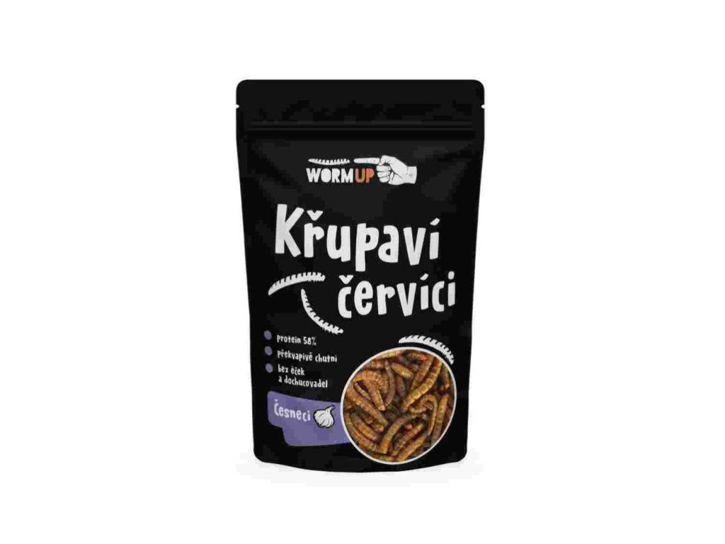 WormUP Křupaví červíci s česnekem 20g