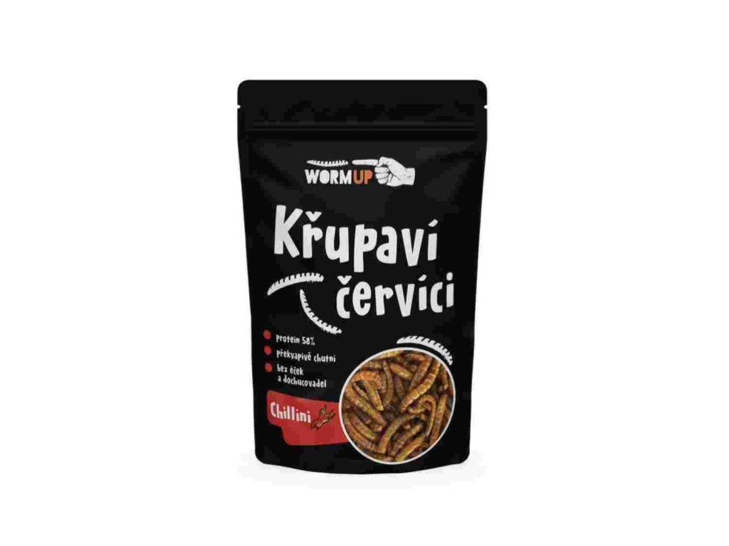WormUP Křupaví červíci s chilli 20g
