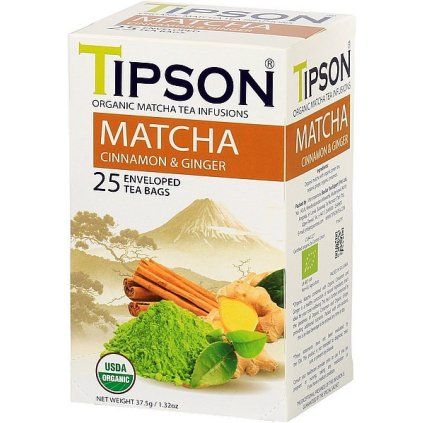 TIPSON BIO Matcha Cinnamon & Ginger přebal 25x1,5g