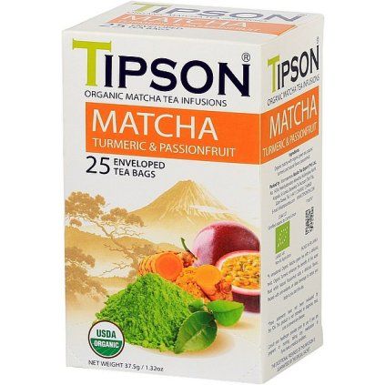 TIPSON BIO Matcha Turmeric & Passion Fruit přebal 25x1,5g