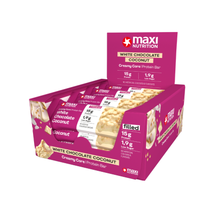 creamy core protein bar white chocolate coconut 12x45g