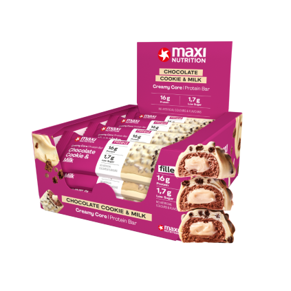 creamy core protein bar chocolate cookie milk 12x45g