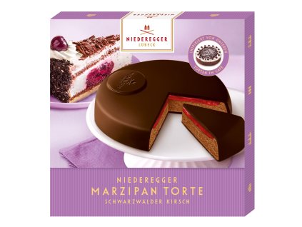 Niederegger marcipánový dort v hořké čokoládě s višněmi 185g