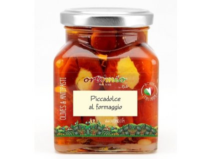 Ortomio piccadolce cherry papričky plněné krémem Pecorino 314ml