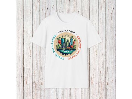 Delikatrip Unisex Soft Style T Shirt Where Travel Meets Flavor white