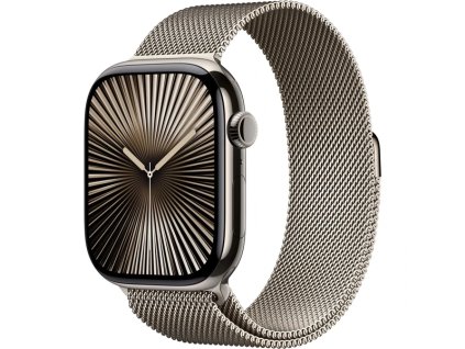 Apple Watch Series 10 Cellular 42mm Prírodný titán s prírodným milánskym ťahom MWXF3QC/A