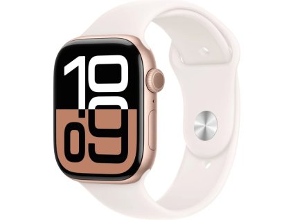 Apple Watch Series 10 Cellular 42mm Ružovo zlatý hliník so svetlo rumenným športovým remienkom M/L MWXA3QC/A