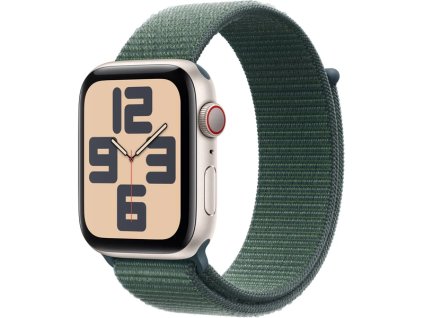 Apple Watch SE (2024) 40mm Hviezdne biely hliník s jazerne zeleným prevliekacím remienkom