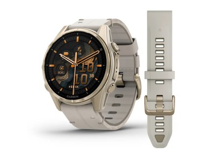 Garmin Fenix 8 43mm AMOLED Sapphire Soft Gold/Limestone Leather Band