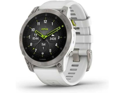 Garmin epix Sapphire Titan/White Silicone Band