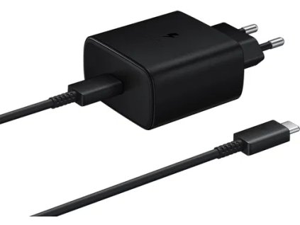 Samsung cestovná nabíjačka 45 W + USB-C/USB-C dátový kábel Black (Bulk)