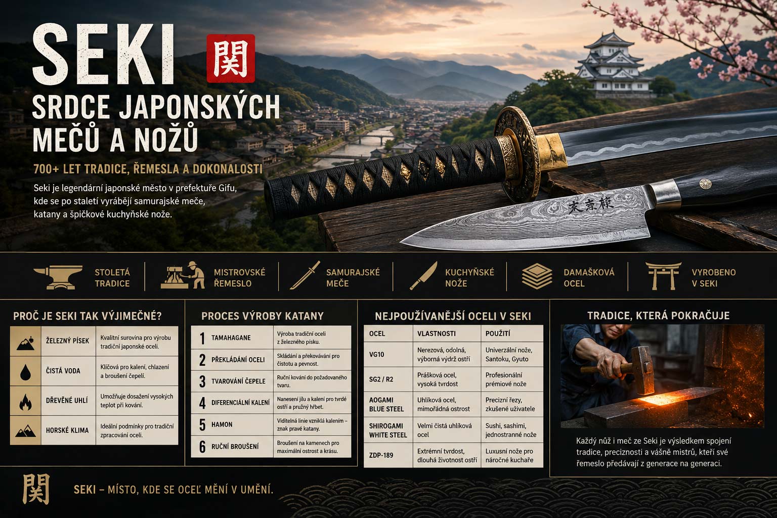 Seki – legendární japonské město samurajských mečů a kuchyňských nožů