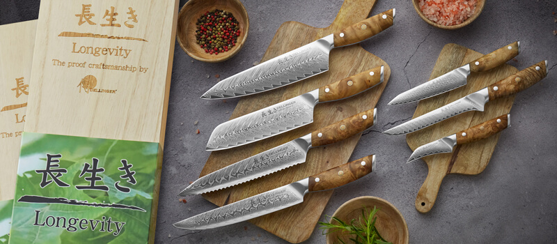 Serie nozu Dellinger Longevity Damascus