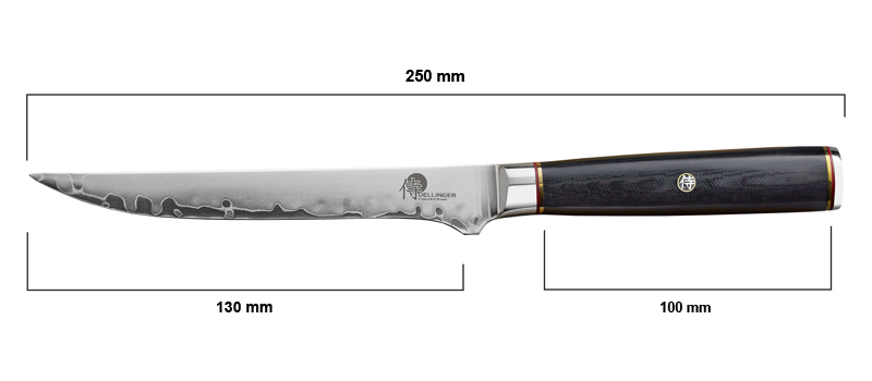 vykostovaci nůž Dellinger Okami 3 layers AUS10 rozmery
