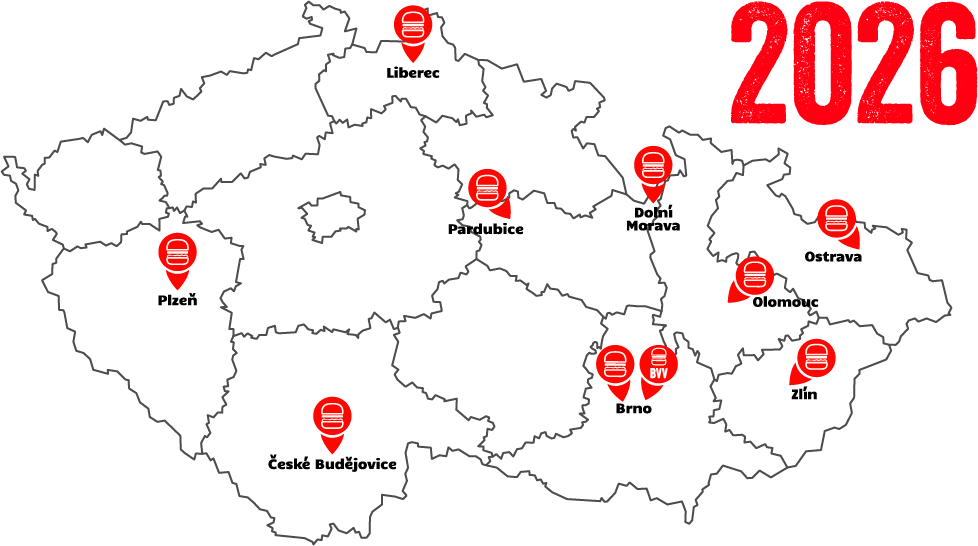 mapa akcí Dellinger a burger street fest 2026