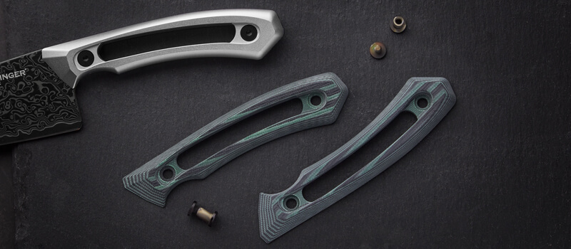 Výměnná rukojeť pro nůž Utility/small Kiritsuke černo-zelená G10