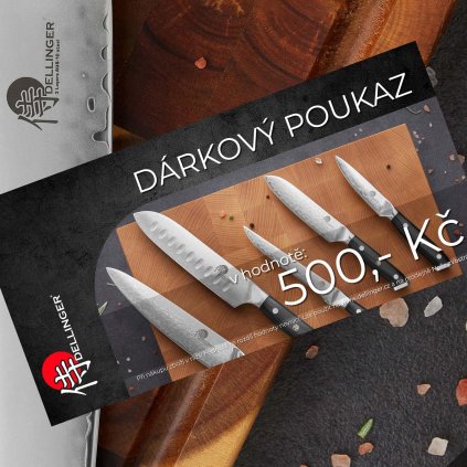 TIštěný poukaz Dellinger na nákup v hodnotě 500 Kč