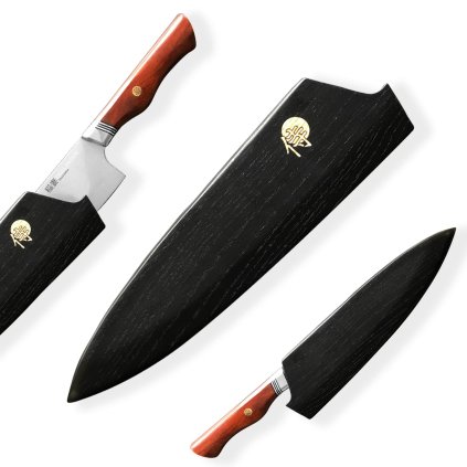 Dřevěná magnetická Saya Dellinger pro nůž Chef/Gyuto, ostří do 210 mm, šikmý bolster
