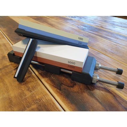 RISAM Sharpening Stone Set for Knives Including Plastic Guide and Holder