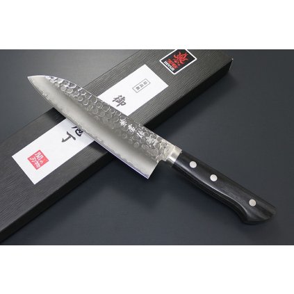 Japonský nůž Santoku 165mm Kanetsune Tsuchime VG-1 series Tsuchime Mirror polish