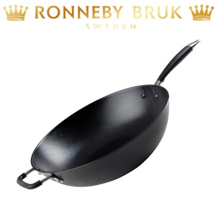 Litinová předsmažená WOK pánev 32 cm na smažení Ronneby Bruk
