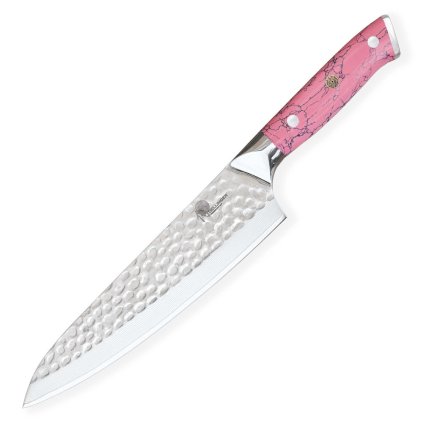 nuz kuchynsky chefgyuto 210 mm sok pink stone tsuchime damascus (5)