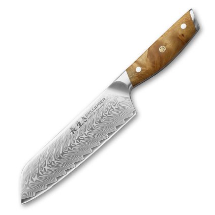 Kuchyňský nůž Santoku 180 mm Dellinger Longevity Damascus Edition