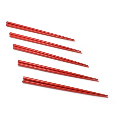Set of Chopsticks – Red with Non-Slip Finish (5 Pairs)