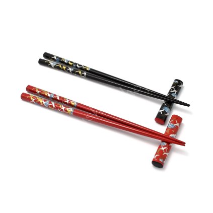 Chopstick Set with Rests – Cranes (2 pairs)