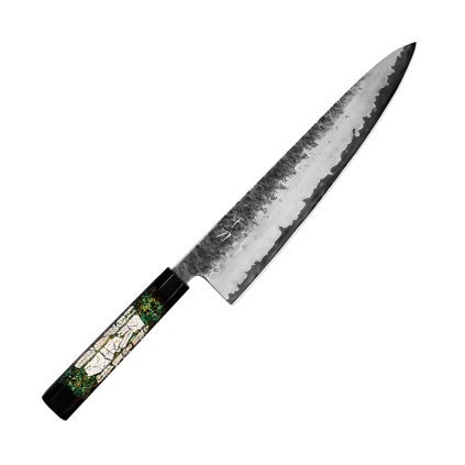 Kuchyňský nůž Chef Gyuto 210 mm Konoll Black Forging Aogami green 1