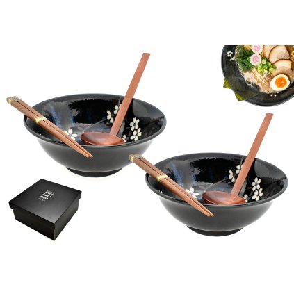 Sada dvou misek na ramen - Ramen Anemone Blue