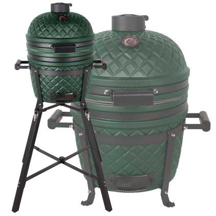 Keramický gril Kamado Dellinger Smoke&Fire 16 Green Matte s podstavcem