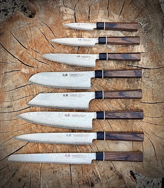 nůž Sashimi 210 mm Suncraft VG-10 Black Damascus