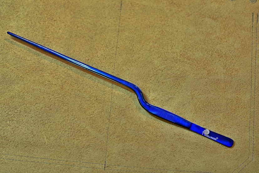 multifunkční zahnutá pinzeta pro kuchaře Dellinger Blue 210 mm